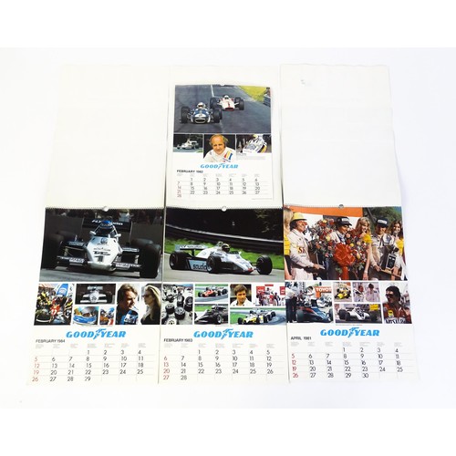 184 - Four late 20thC Goodyear / Grand Prix Racing calendars comprising the years 1981, 1982, 1983 & 1984 ... 