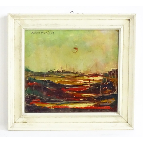 248 - Augusto de Stasio, 20th century, Oil on board, An abstract landscape. Signed and dated 19(09) upper ... 