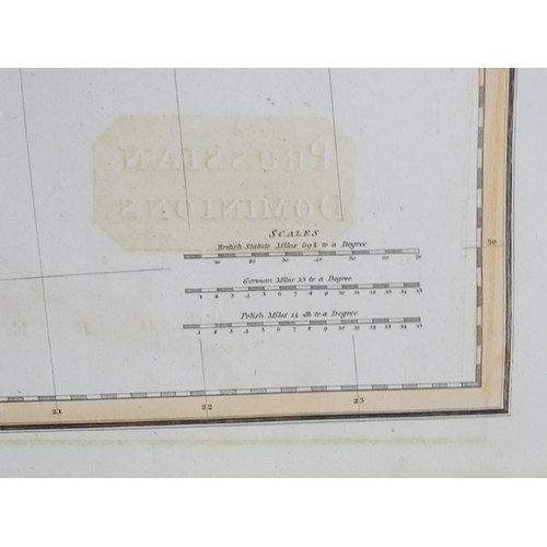 332 - Map: A 19thC engraved map titled Prussian Dominions after John Thomson, for Thomson's New General At... 