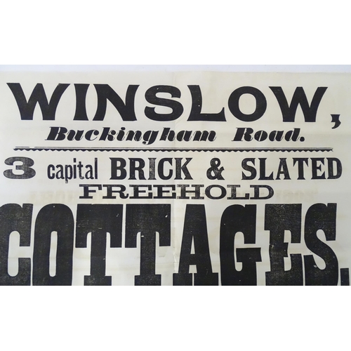 476 - Buckinghamshire local interest: an early-20thC auction advertising poster, 'Winslow, Buckingham Road... 