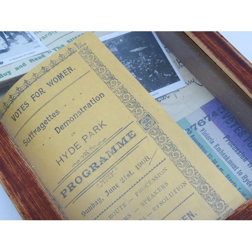 503 - A quantity of assorted early 20thC ephemera relating to the Suffragette Movement contained within a ... 