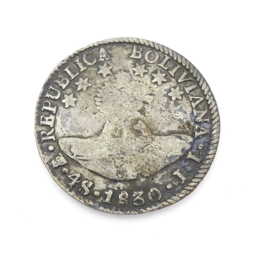 511 - Coins : A quantity of assorted 19thC and later Hispanic coins to include examples from Spain, Brazil... 