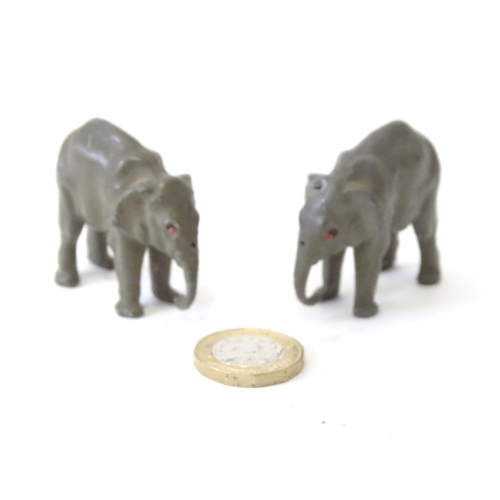 522 - Toys: A pair of Britains models of elephants. Approx 2