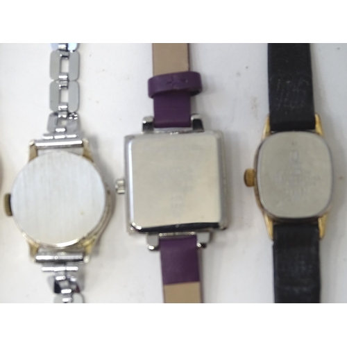 550 - 5 assorted ladies wristwatches to include examples by Ingersol, Accurist, Rotary. Timex etc (5)