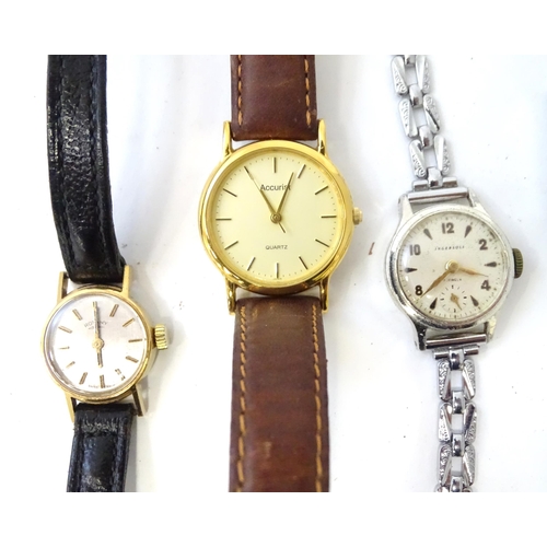 550 - 5 assorted ladies wristwatches to include examples by Ingersol, Accurist, Rotary. Timex etc (5)