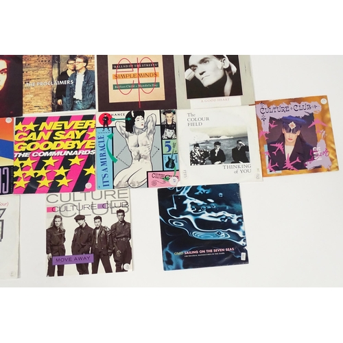 592 - A quantity of late 20thC 45rpm vinyl singles, including picture sleeve examples Eurythmics, UB40, Bo... 