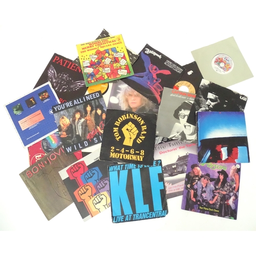 593 - A quantity of late 20thC 45rpm vinyl singles, including picture sleeve examples (the KLF, The Timelo... 