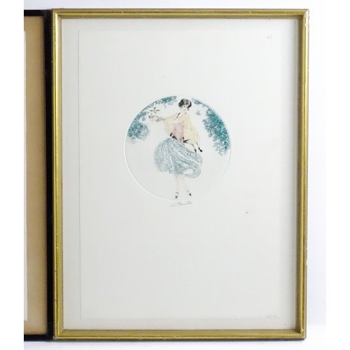 600 - Manner of Louis Icart (1888-1950), Limited edition colour etchings, A pair of Art Deco portraits, on... 