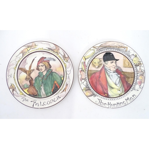 693 - Two Royal Doulton series ware plates comprising The Hunting Man and The Falconer. Marked under. Appr... 