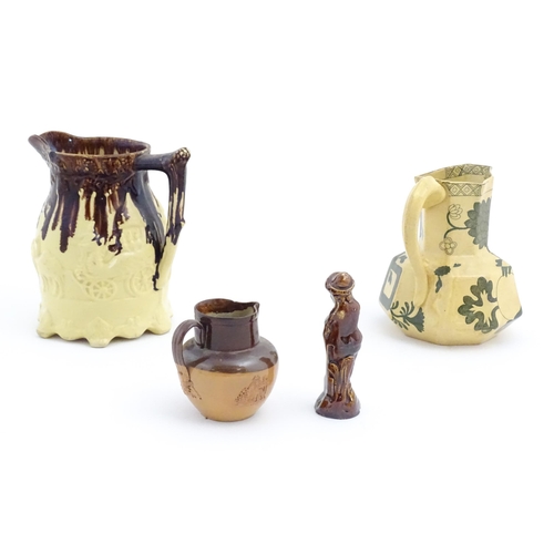 697 - Four assorted Victorian and later stoneware items to include a Royal Doulton jug, a small Doulton La... 