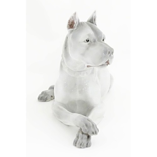 742 - A Continental model of a Great Dane dog. Indistinctly signed under. Approx. 13 1/2