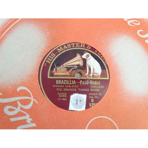 751 - A mid 20thC record case, containing a quantity of 78rpm vinyl records, including Capitol Junior reco... 