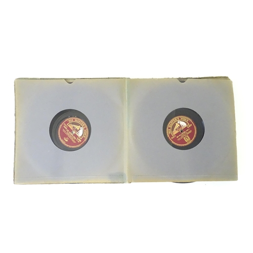 752 - A record portfolio containing a quantity of 78rpm vinyl records, classical music to include titles b... 