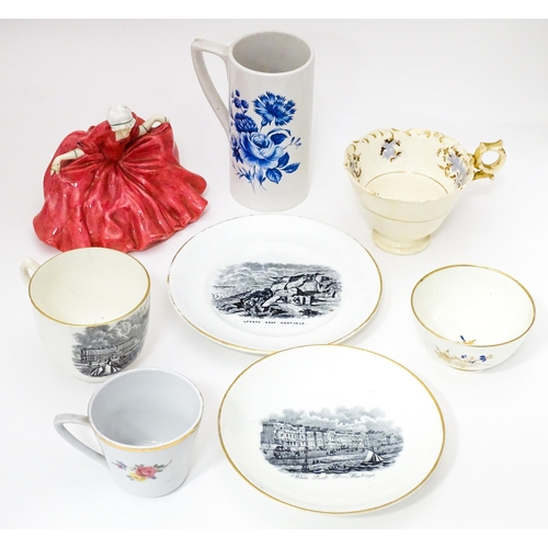 781 - A quantity of assorted ceramics to include Royal Doulton Poly Peacham, a Portmeirion cup with blue a... 