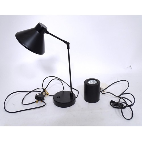 821 - A Habitat articulated desk lamp together with a spotlight. Tallest approx. 20