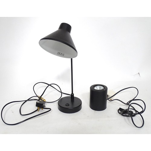 821 - A Habitat articulated desk lamp together with a spotlight. Tallest approx. 20