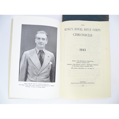 829 - Militaria , Books : Two volumes of The King's Royal Rifle Corps Chronicle, dated 1943 & 1944. Each i... 