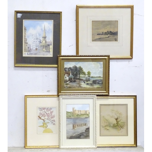 879 - A quantity of assorted 19thC and later watercolours, to include two depicting landscapes signed W. N... 