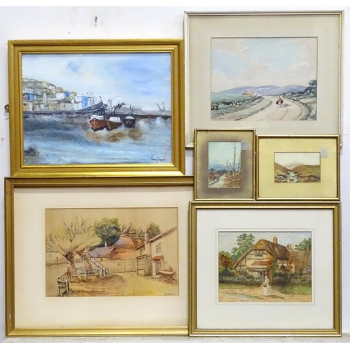 879 - A quantity of assorted 19thC and later watercolours, to include two depicting landscapes signed W. N... 