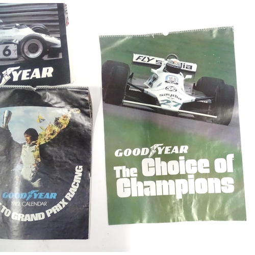 184 - Four late 20thC Goodyear / Grand Prix Racing calendars comprising the years 1981, 1982, 1983 & 1984 ... 