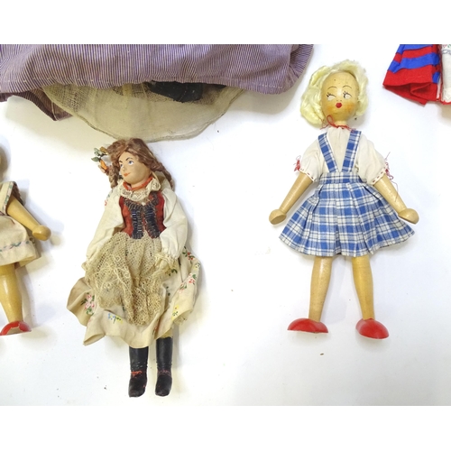 239 - Toys: A quantity of assorted dolls to include a Force Cereal Sunny Jim advertising doll, one with co... 