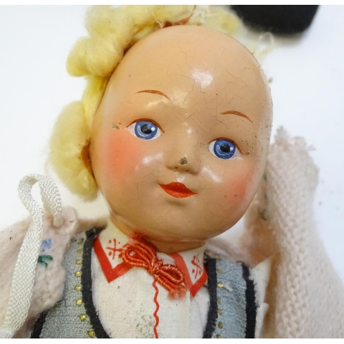 239 - Toys: A quantity of assorted dolls to include a Force Cereal Sunny Jim advertising doll, one with co... 