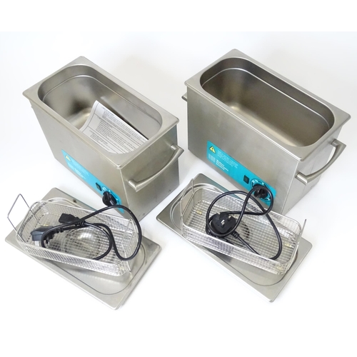 255 - Clock / Watchmakers / Repairers Interest : Two ultra sonic cleaning tanks by Walker Electronics Limi... 