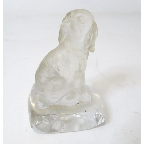 271 - Assorted glassware to include a Murano pot and cover, a glass Goebel model of a dog and two drinking... 