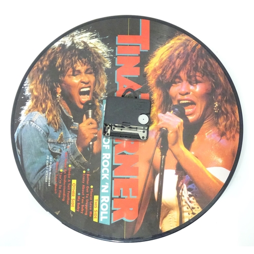 279 - Two wall clocks converted from picture disk LPs / vinyl records, comprising titles by David Bowie an... 