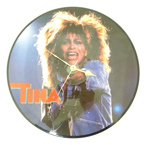 279 - Two wall clocks converted from picture disk LPs / vinyl records, comprising titles by David Bowie an... 