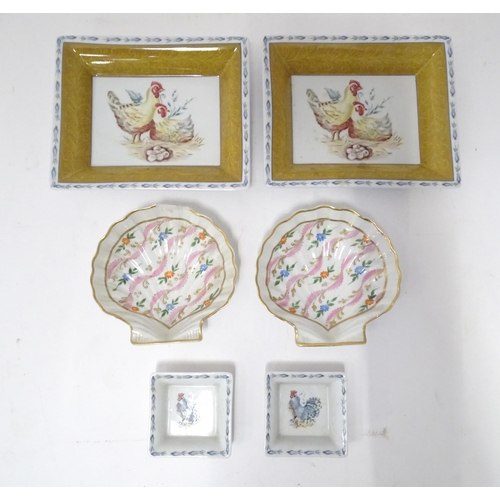 282 - A quantity of French ceramics to include Pierre Frey dishes of squared form decorated with chickens ... 