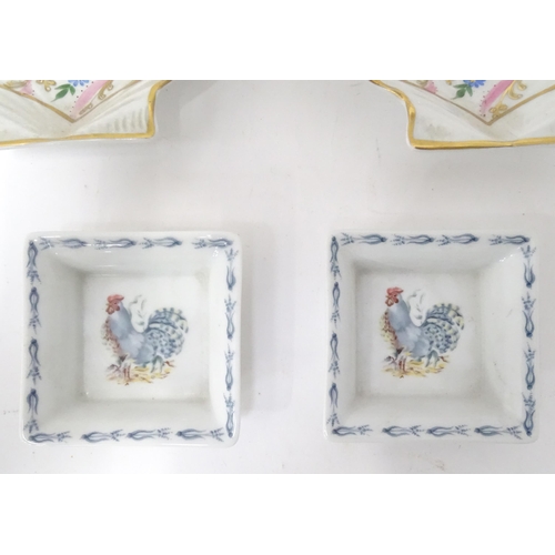 282 - A quantity of French ceramics to include Pierre Frey dishes of squared form decorated with chickens ... 