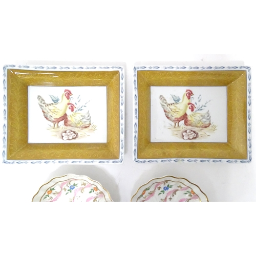 282 - A quantity of French ceramics to include Pierre Frey dishes of squared form decorated with chickens ... 