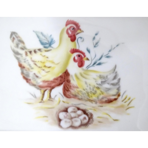 282 - A quantity of French ceramics to include Pierre Frey dishes of squared form decorated with chickens ... 