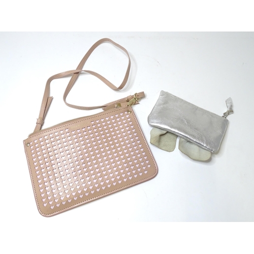 291 - A Kurt Geiger bag with heart detail and an L. K. Bennett purse with bow detail. Largest approx. 9 1/... 