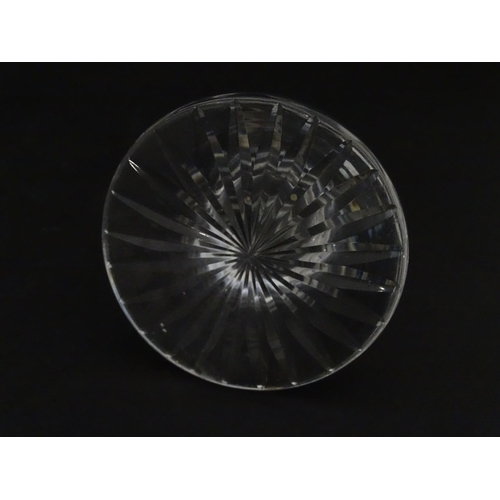 292 - A cut glass ships decanter. Approx. 9 3/4