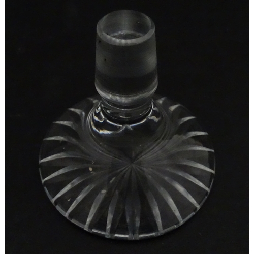 292 - A cut glass ships decanter. Approx. 9 3/4