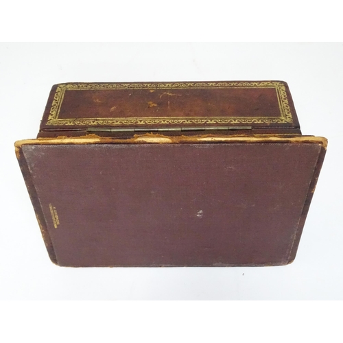 300 - An Italian leather covered and tooled cigarette box, opening to reveal a fitted interior. Box marked... 