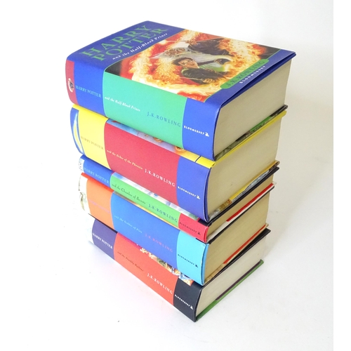 304 - Books: Five hardback Harry Potter books comprising The Chamber of Secrets, The Goblet of Fire, The O... 