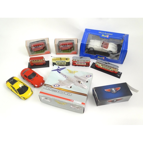 337 - A quantity of assorted die cast scale model vehicles to include Corgi The Aviation Archive Gloster M... 