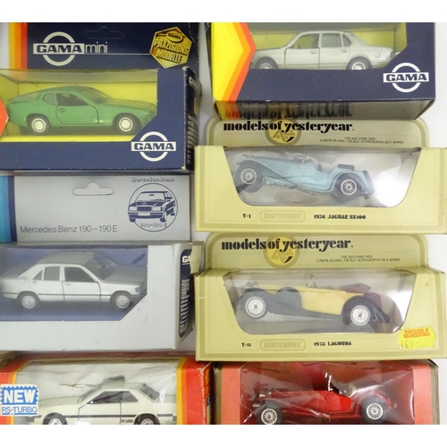 338 - Toys: A quantity of assorted die cast scale model cars / vehicles to include Corgi Toys VW Polo, Fia... 