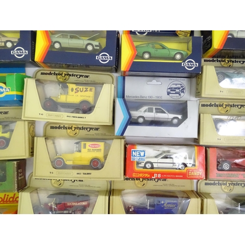 338 - Toys: A quantity of assorted die cast scale model cars / vehicles to include Corgi Toys VW Polo, Fia... 