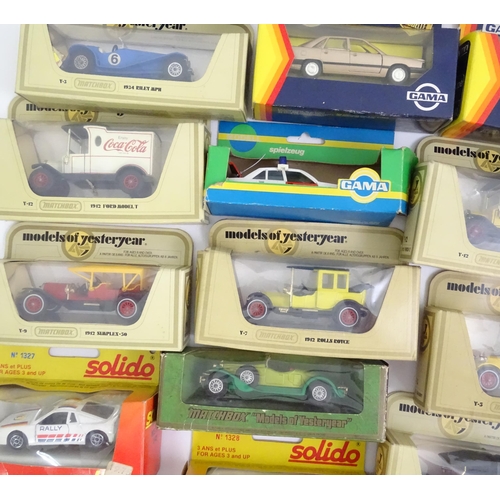 338 - Toys: A quantity of assorted die cast scale model cars / vehicles to include Corgi Toys VW Polo, Fia... 