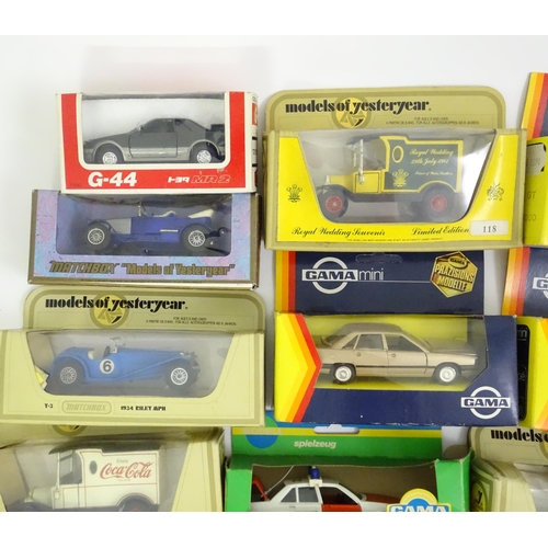 338 - Toys: A quantity of assorted die cast scale model cars / vehicles to include Corgi Toys VW Polo, Fia... 