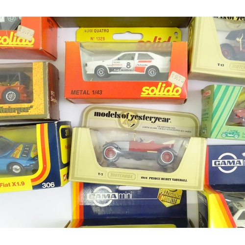 338 - Toys: A quantity of assorted die cast scale model cars / vehicles to include Corgi Toys VW Polo, Fia... 