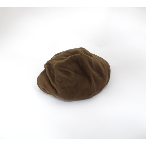 363 - Country clothing : a Laksen Sporting Broadlands moleskin bronze flat cap, size M (approx 57cm)