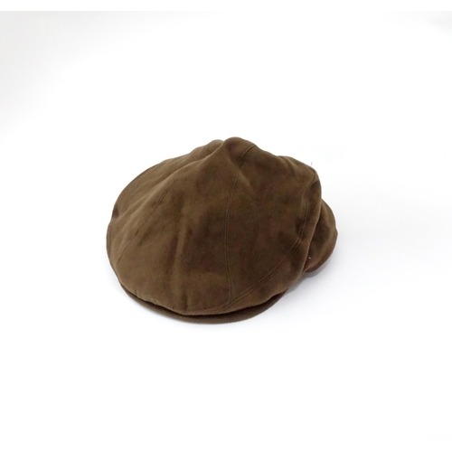 363 - Country clothing : a Laksen Sporting Broadlands moleskin bronze flat cap, size M (approx 57cm)