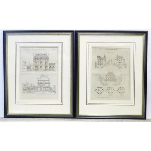 380 - Two French architectural prints from La Construction Moderne, comprising Hotel a Reims, and Chalet a... 