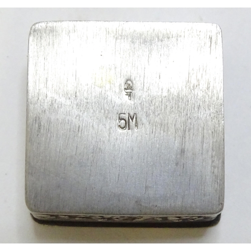 455 - A small silverplate box of squared form with embossed decoration. Approx. 1 1/2