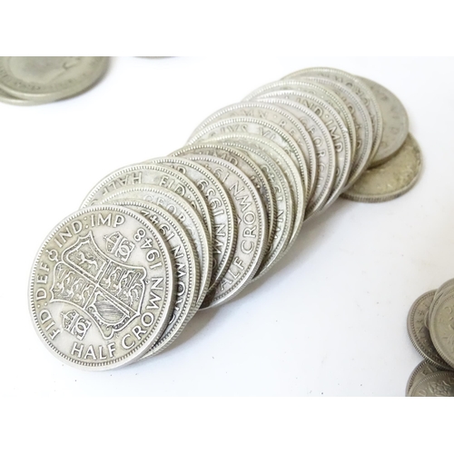 485 - A quantity of British 19thC & 20thC coinage, to include pennies, half pennies, decimal sets, half cr... 